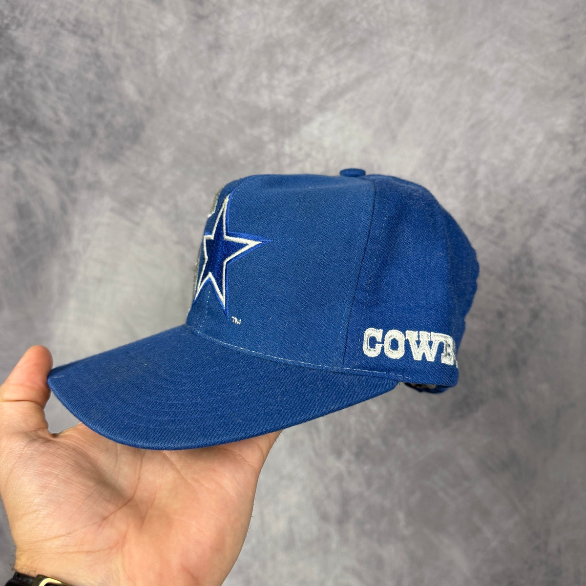 90s Blue Dallas Cowboys Apex One Snapback Hat 6880