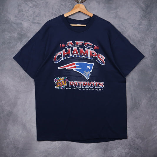 1996 Navy Blue New England Patriots AFC Champs Shirt 6660
