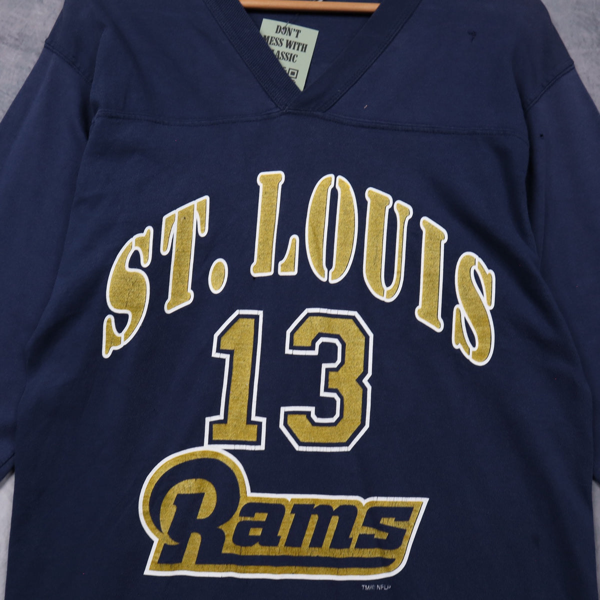 00s Navy Blue St. Louis Rams Kurt Warner #13 Jersey Shirt 6592