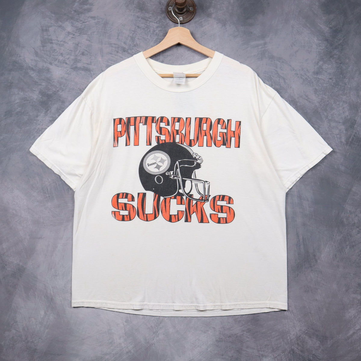 90s White Pittsburgh Sucks Cleveland Swallows Cincinnati Bengals Shirt 6714