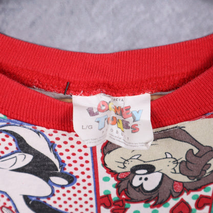 1993 Multicolor Looney Tunes All Over Print Ringer Shirt 4843