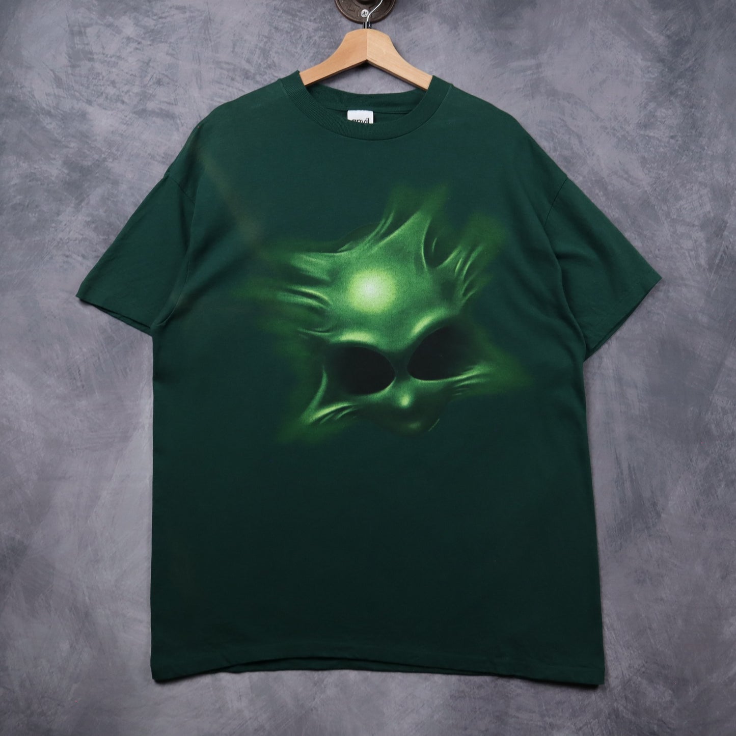 90s Green Alien Big Graphic Shirt 5423