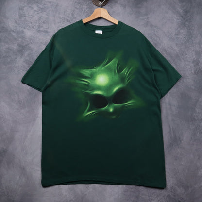 90s Green Alien Big Graphic Shirt 5423