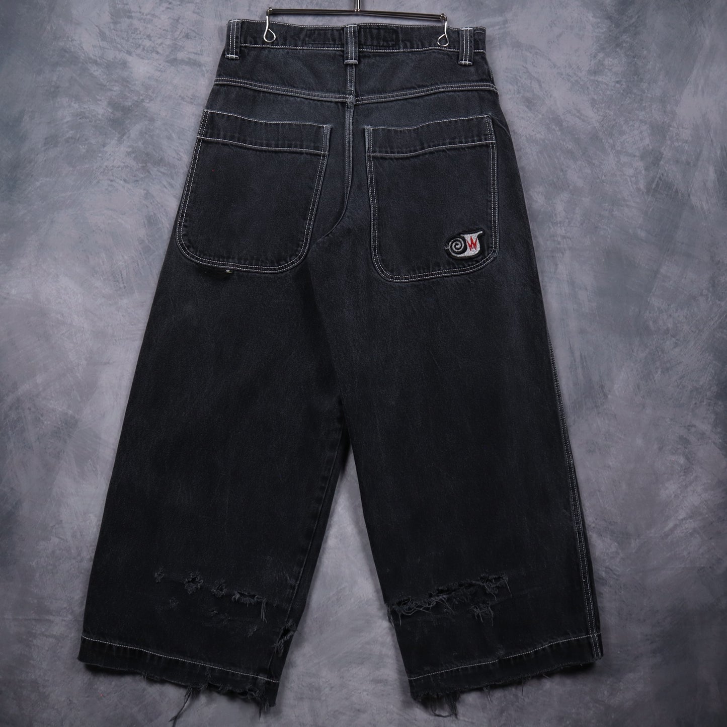 00s Faded Black JNCO Barrel Caliber 26 Wide Leg Jeans 5085