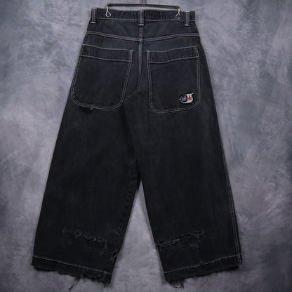 00s Faded Black JNCO Barrel Caliber 26 Wide Leg Jeans 5085