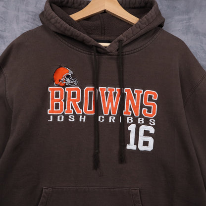 00s Brown Cleveland Browns Josh Cribbs 16 Hoodie 6471