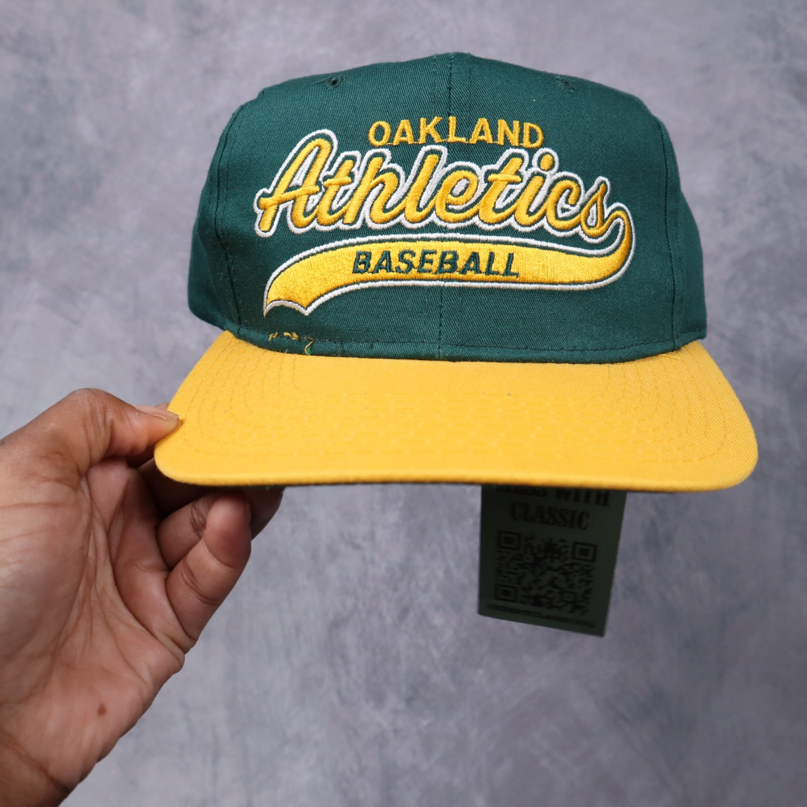 90s Green Oakland Athletics Starter Script Snapback Hat 5558