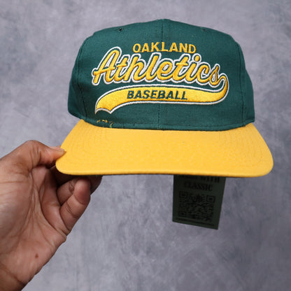 90s Green Oakland Athletics Starter Script Snapback Hat 5558