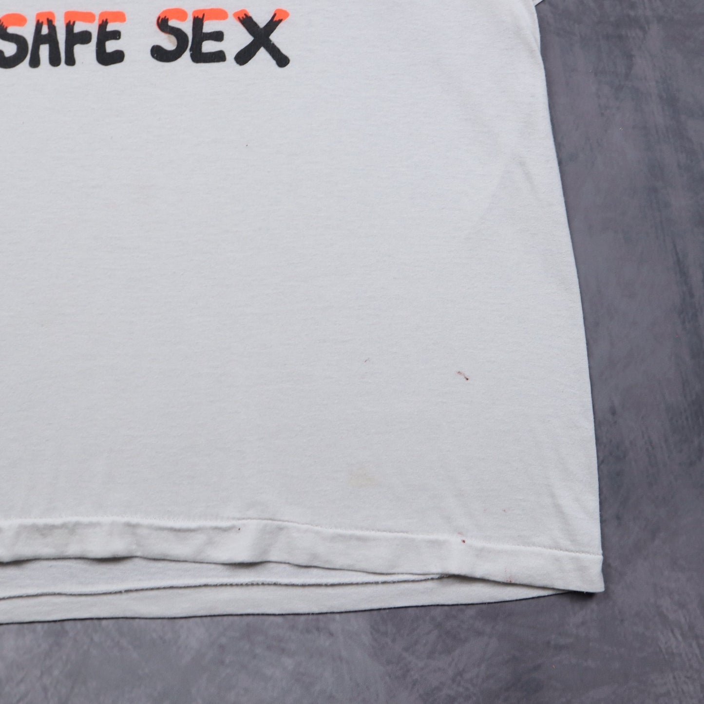 80s White Safe Sex Cartoon Humor Shirt 4839