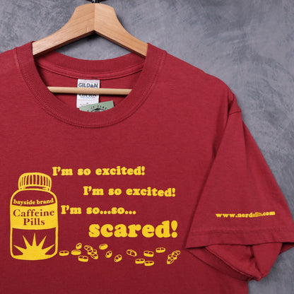 Early 2000s Red Saved By The Bell Caffeine Pills Shirt 5457