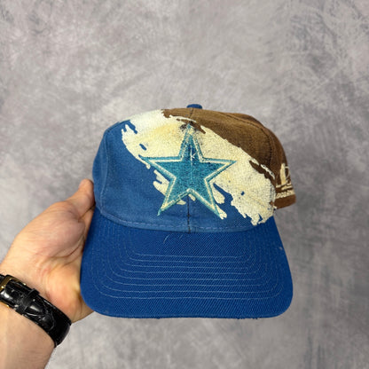 90s Blue Dallas Cowboys Logo Athletic Splash Snapback Hat 6840