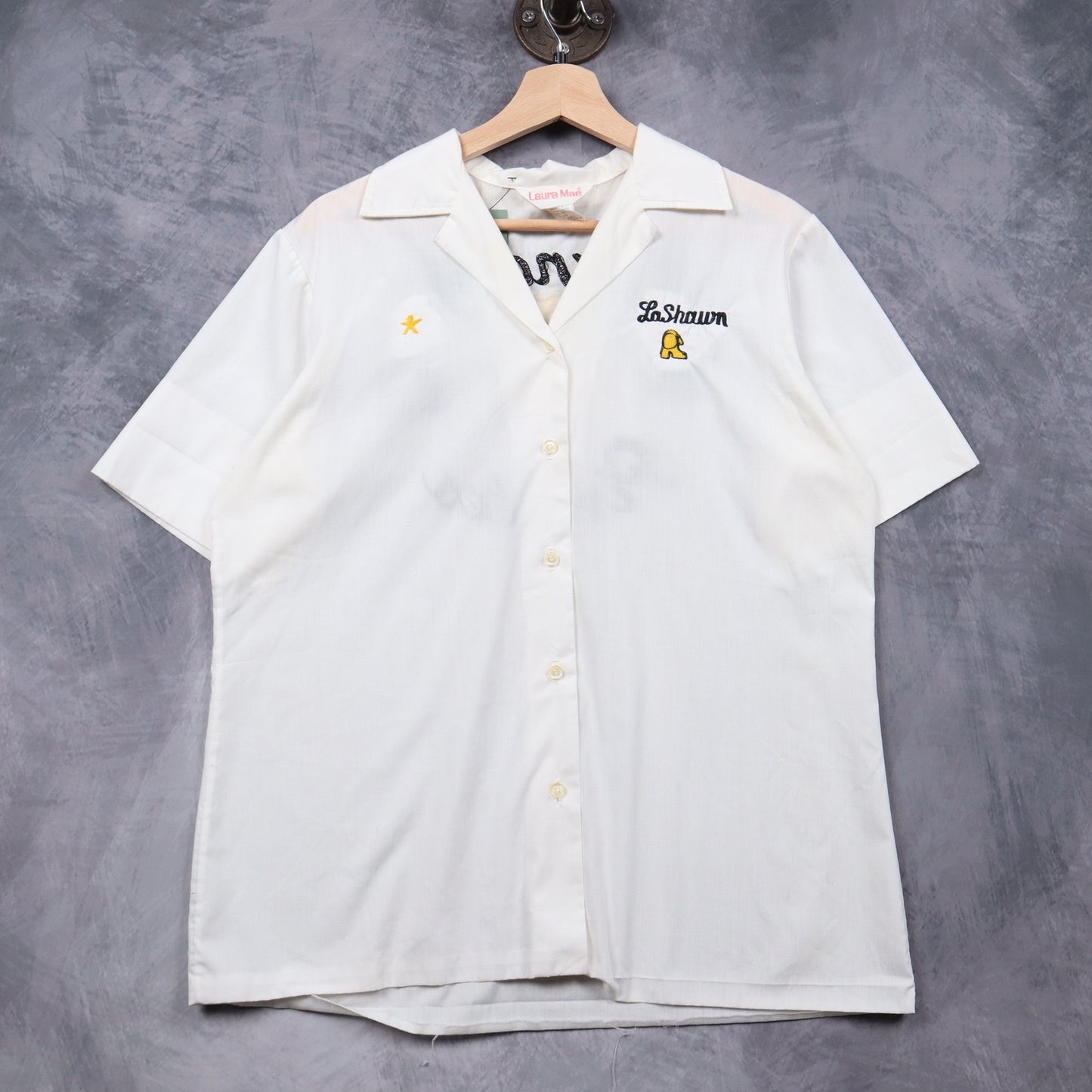 1982 White Crandall Pirettes Chain Stitched Bowling Shirt 4824