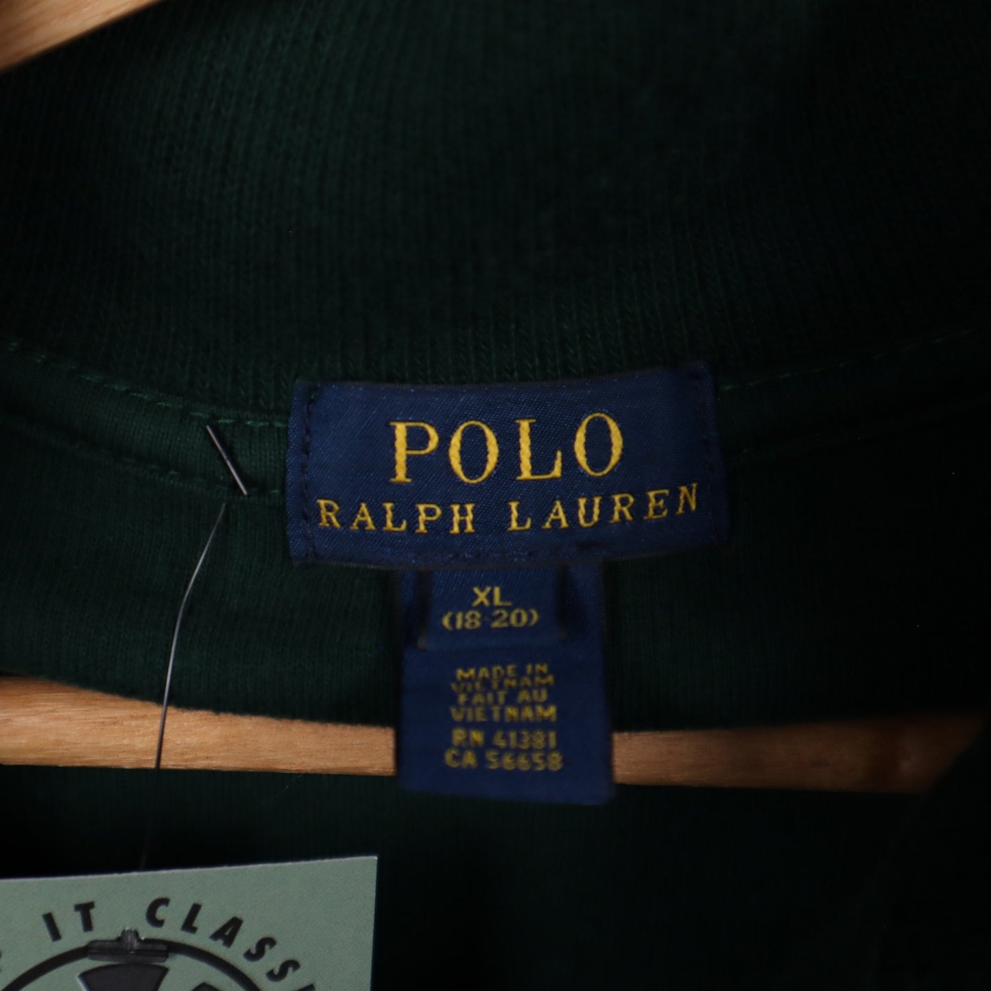 00s Green Polo Ralph Lauren Quarter Zip Sweater 4711