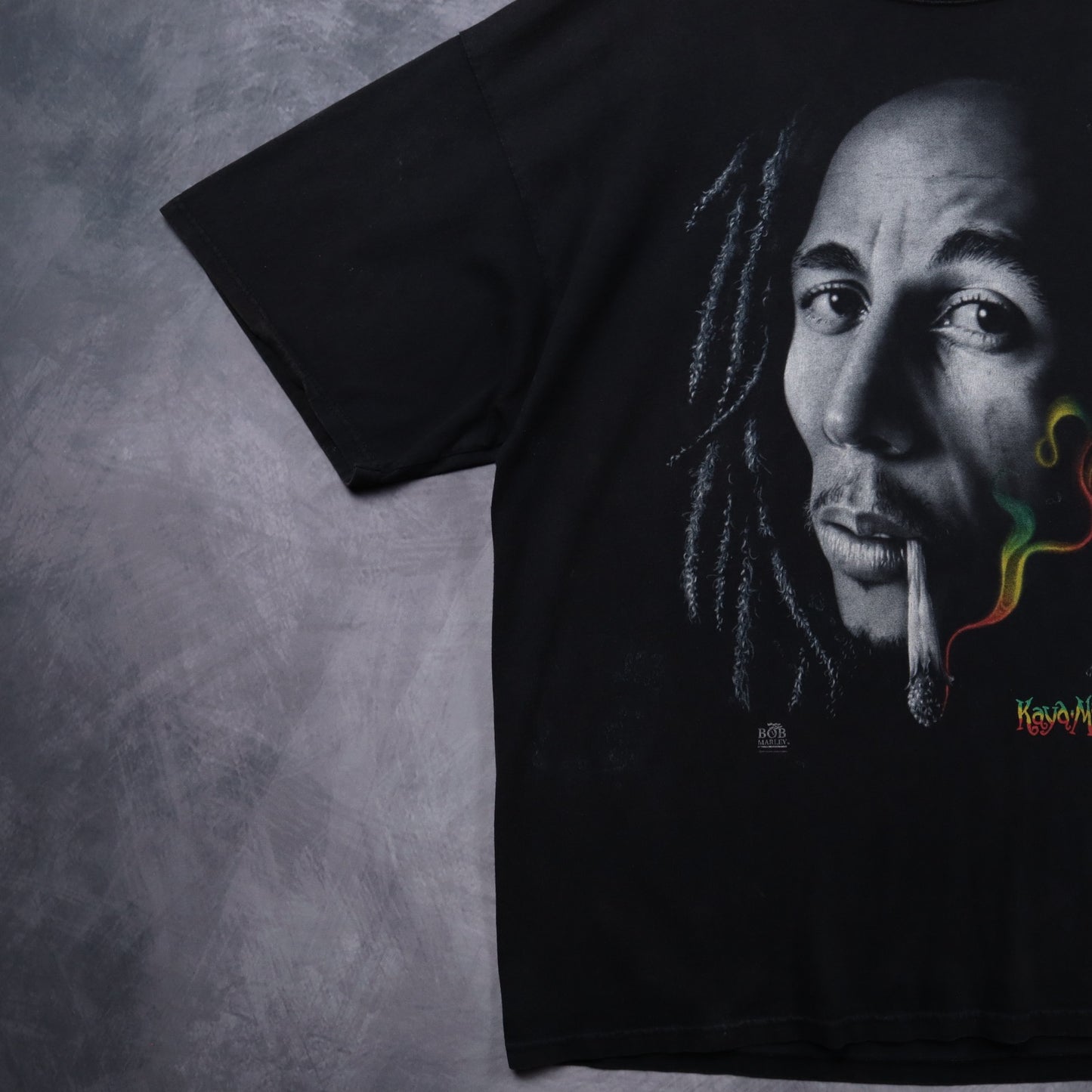 Y2K Black Bob Marley Kaya Big Face Shirt 5330