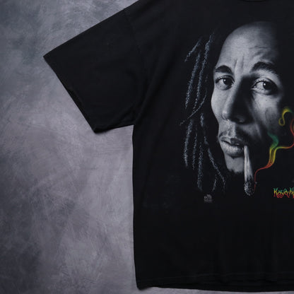 Y2K Black Bob Marley Kaya Big Face Shirt 5330