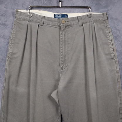90s Grey Polo Ralph Lauren Andrew Pant Pleated Chinos 5188