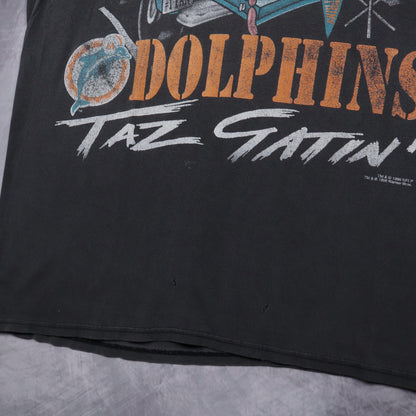 1996 Faded Black Miami Dolphins Taz Gatin' Shirt 6553