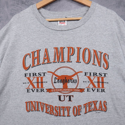 1996 Grey University of Texas Longhorns Big 12 Champions Shirt 5737