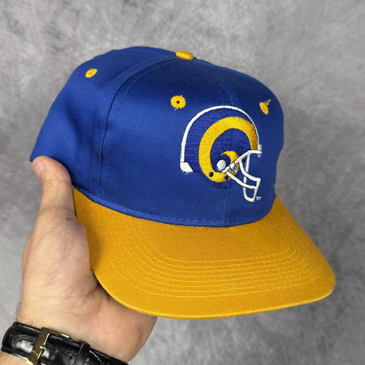 90s Blue Los Angeles Rams Game Day Snapback Hat 6884