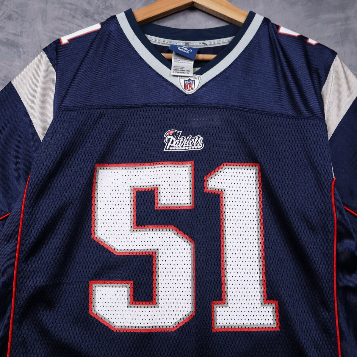 00s Navy Blue New England Patriots Mayo #51 Reebok Jersey 6594