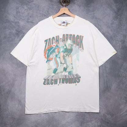 1996 White Zach Thomas Miami Dolphins Zach-Attack Shirt 6632