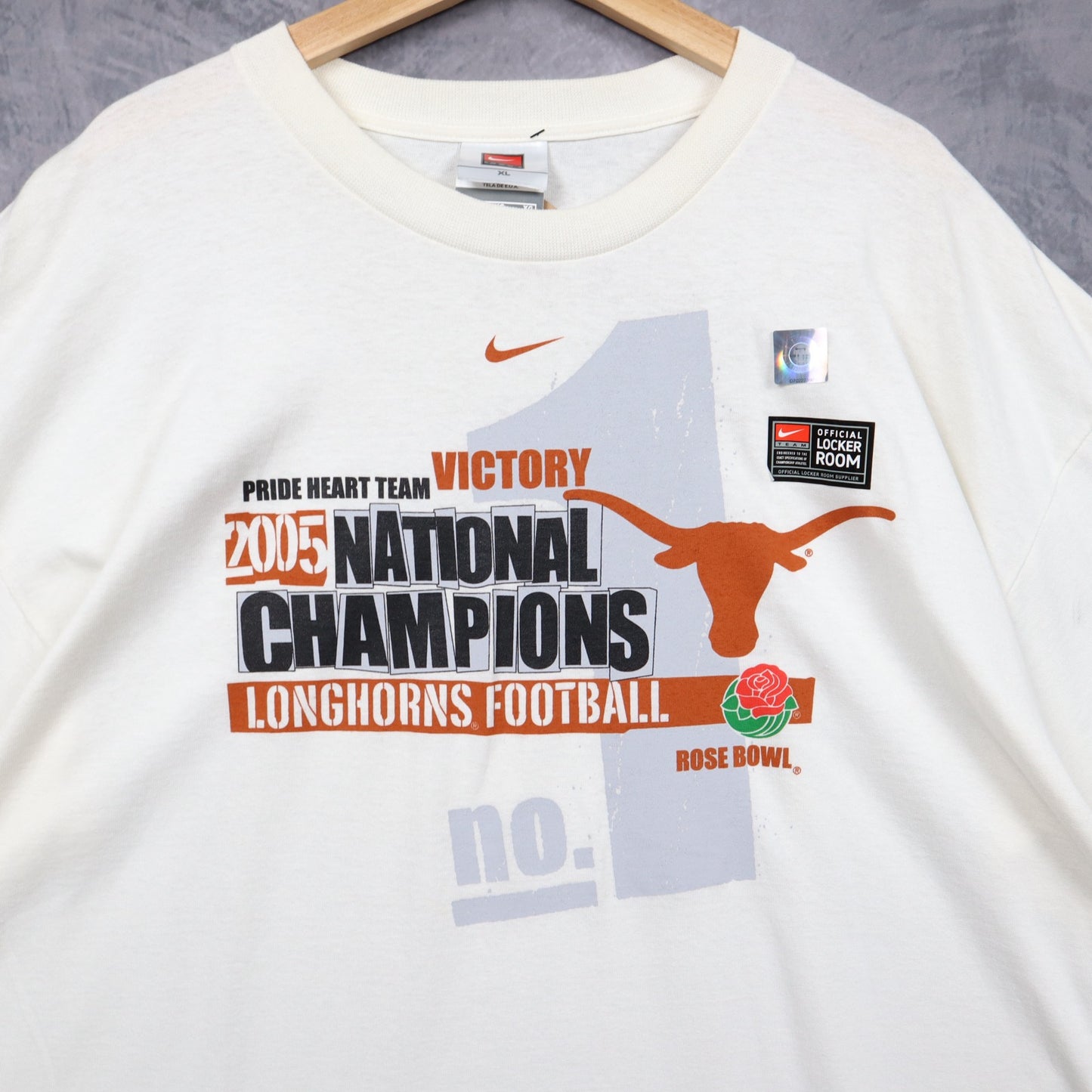 2005 White Texas Longhorns National Champions Rose Bowl Shirt 5740