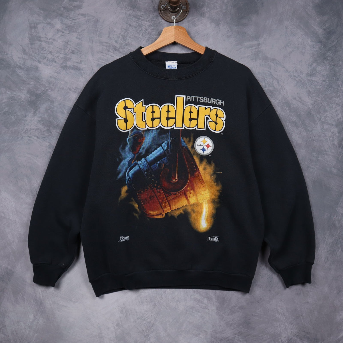 90s Black Pittsburgh Steelers Crewneck Sweatshirt 6463