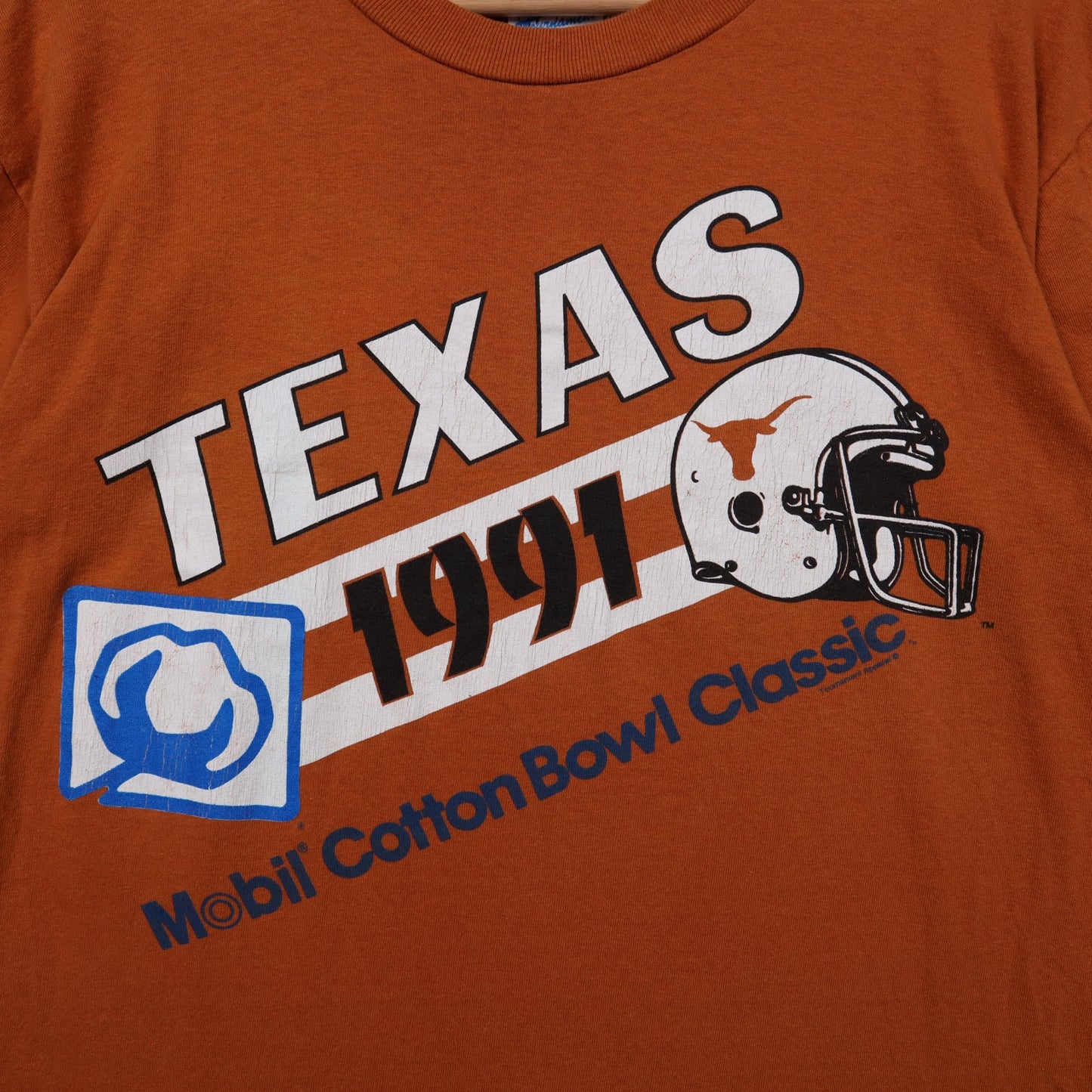 1991 Orange Texas Longhorns Mobil Cotton Bowl Classic Shirt 5855