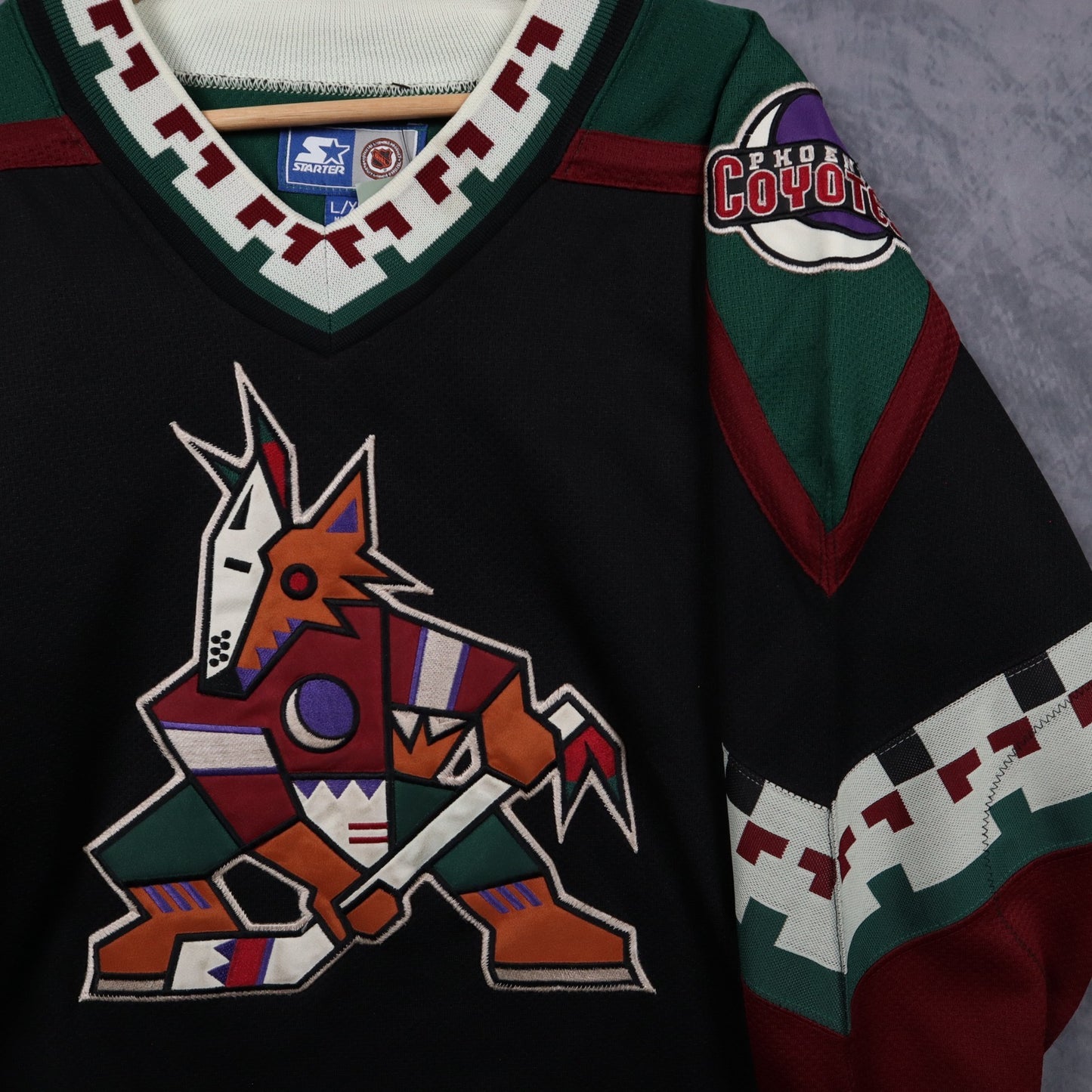 90s Black Phoenix Coyotes Starter Hockey Jersey 4834
