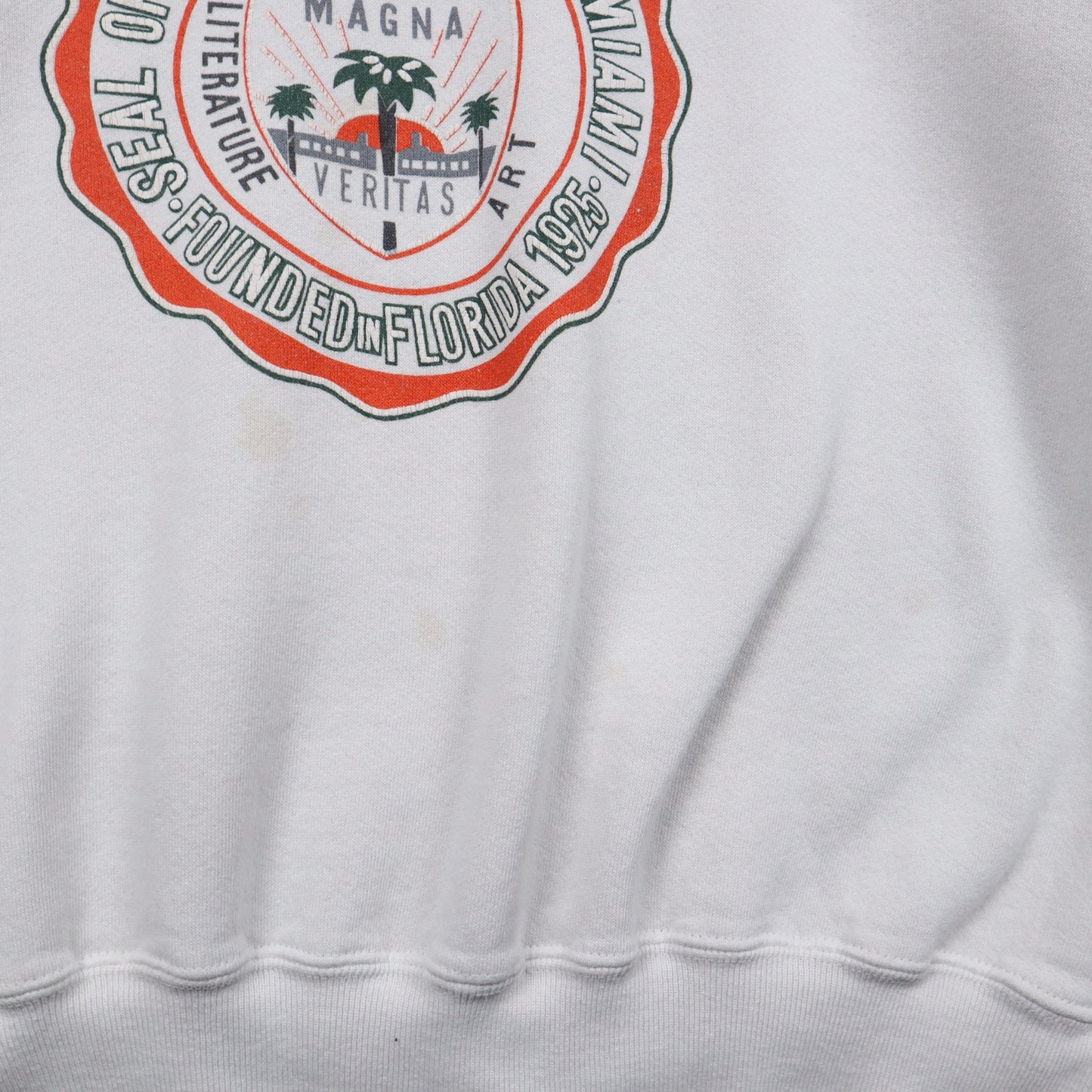 90s White University of Miami Seal Sweatshirt 5138