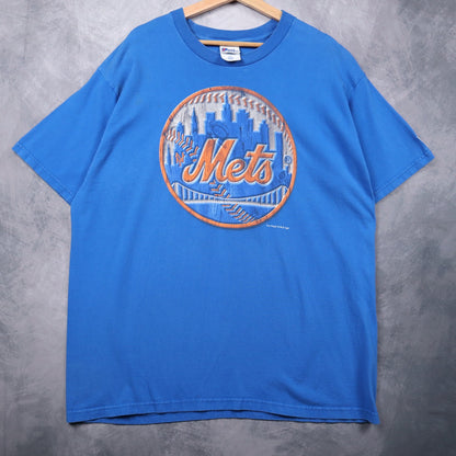 1997 Blue New York Mets Logo Shirt 4679