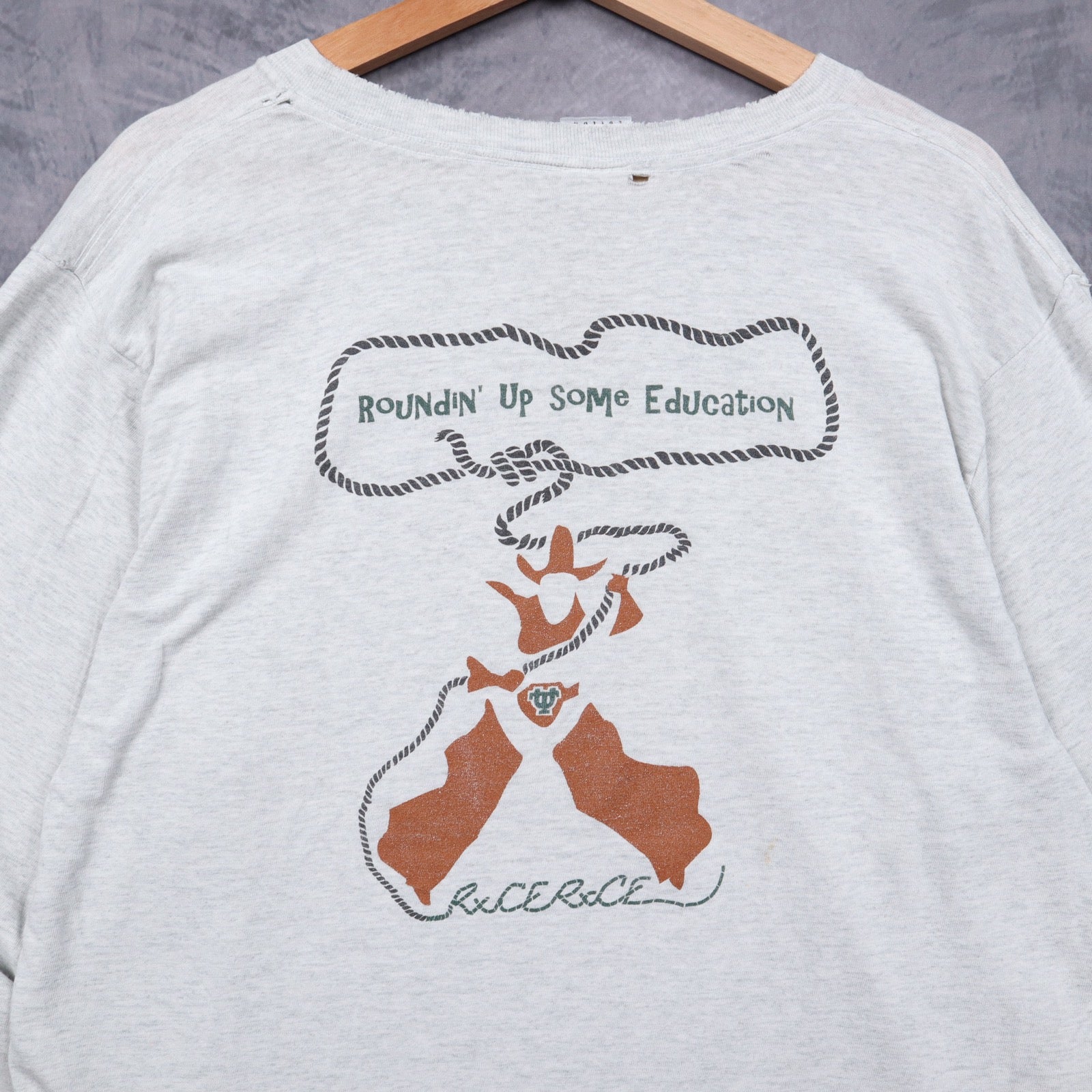 90s Grey Texas Longhorns UT College of Pharmacy Long Sleeve Shirt 5825