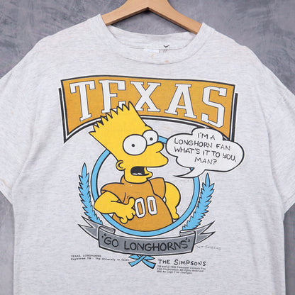 1990 Grey Bart Simpson Texas Longhorns Shirt 5821