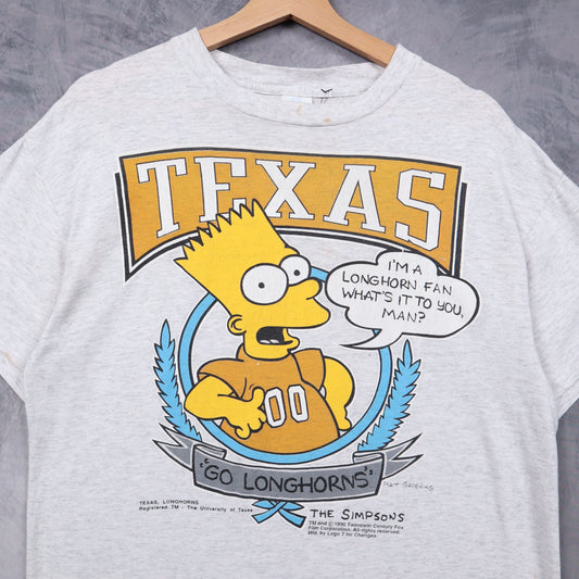 1990 Grey Bart Simpson Texas Longhorns Shirt 5821