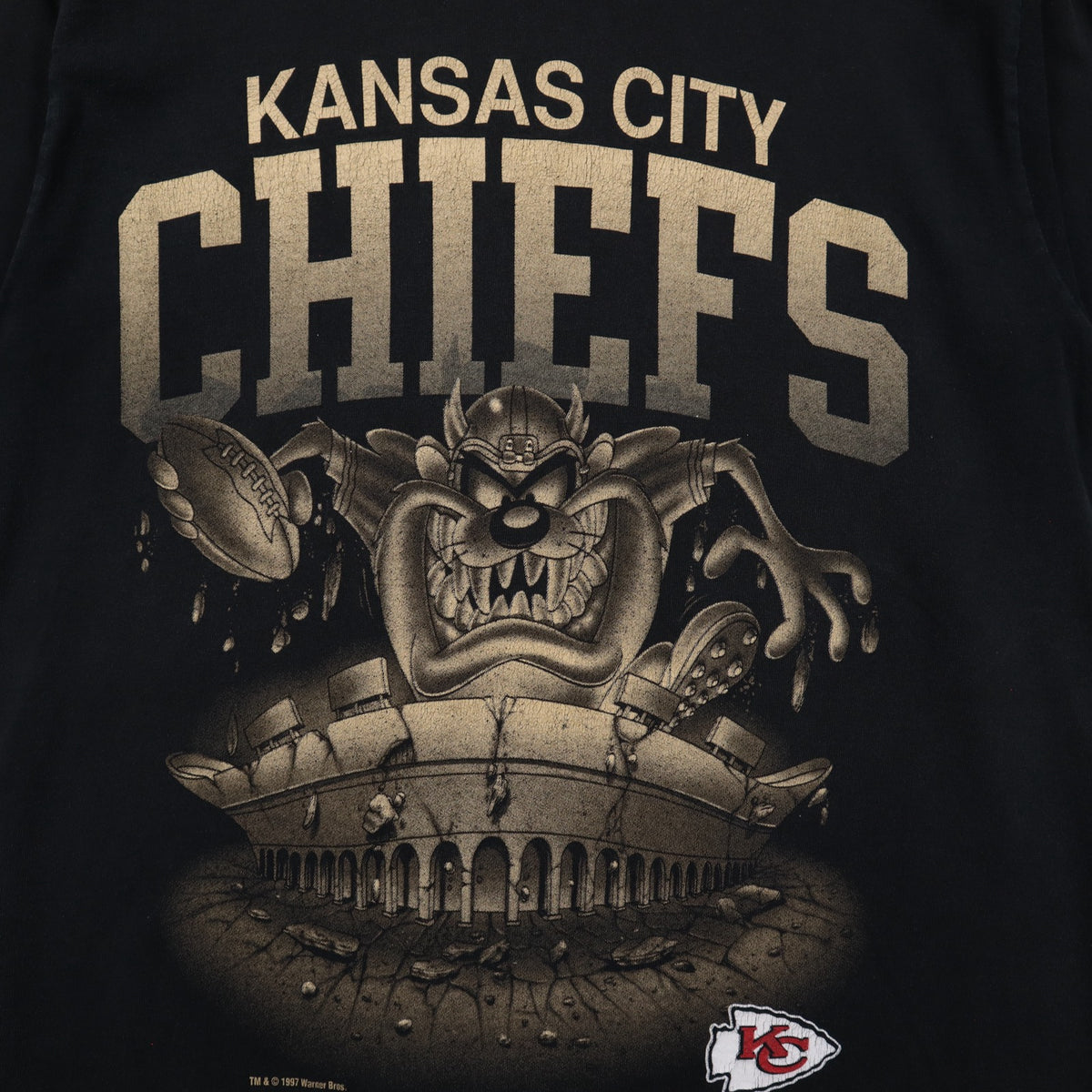 1997 Black Kansas City Chiefs Taz Shirt 6743