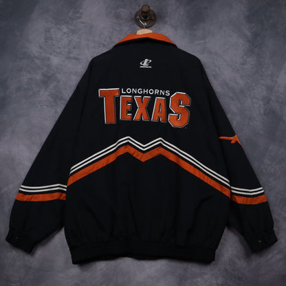 90s Black Texas Longhorns Logo Athletic Jacket 5945