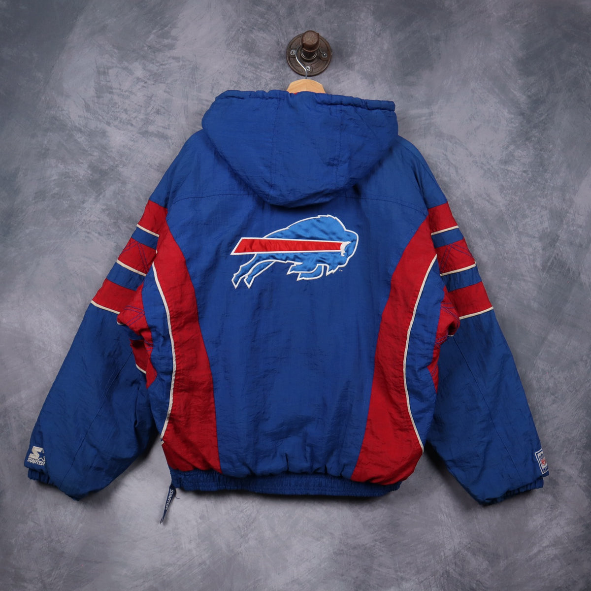 90s Blue Buffalo Bills Starter Pullover Jacket 6511