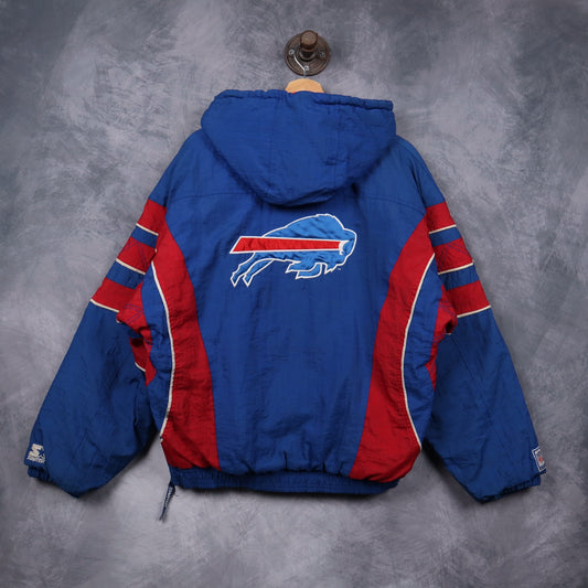 90s Blue Buffalo Bills Starter Pullover Jacket 6511