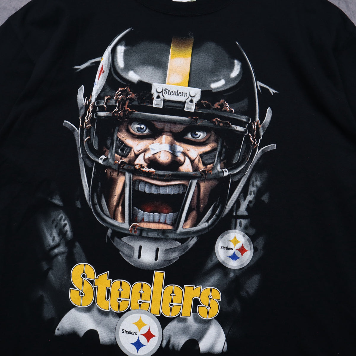 00s Black Pittsburgh Steelers Big Graphic Shirt 6762