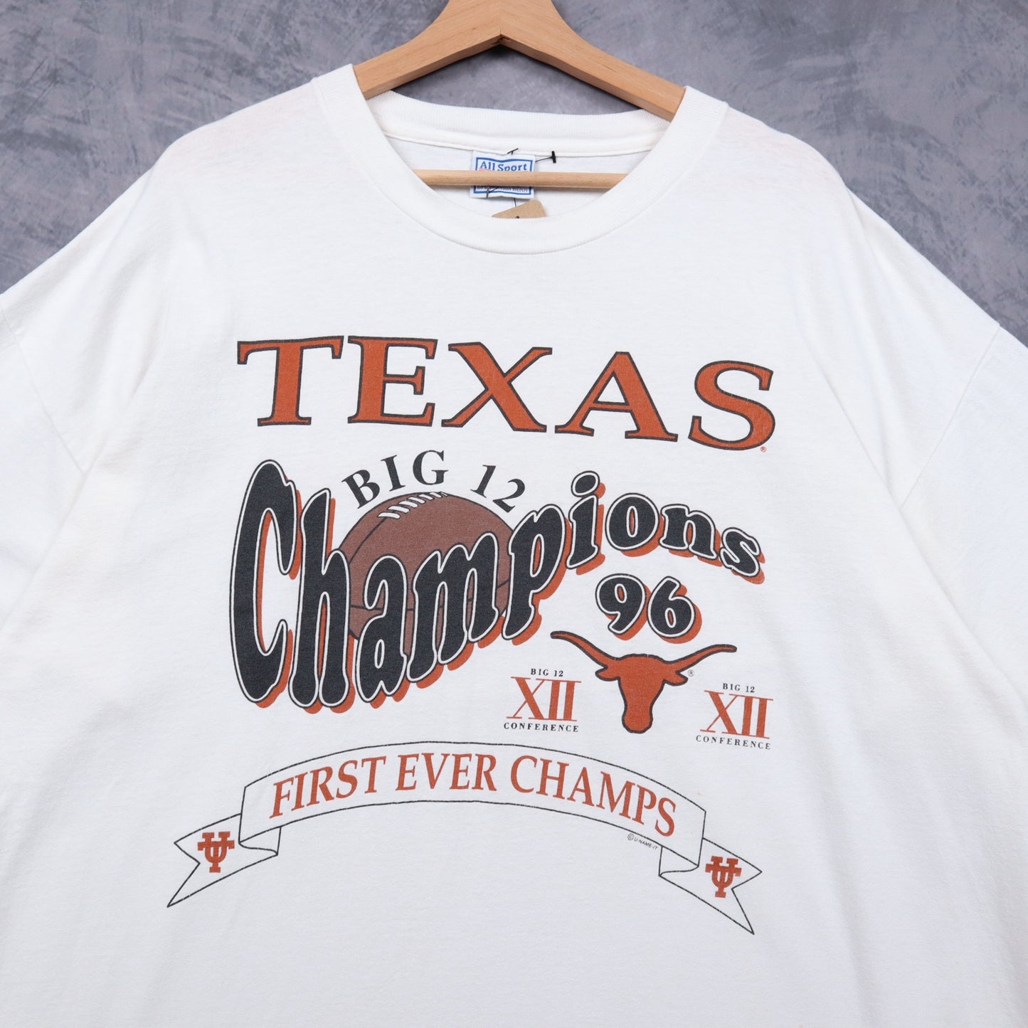 1996 White Texas Longhorns Big 12 Champions Shirt 5808