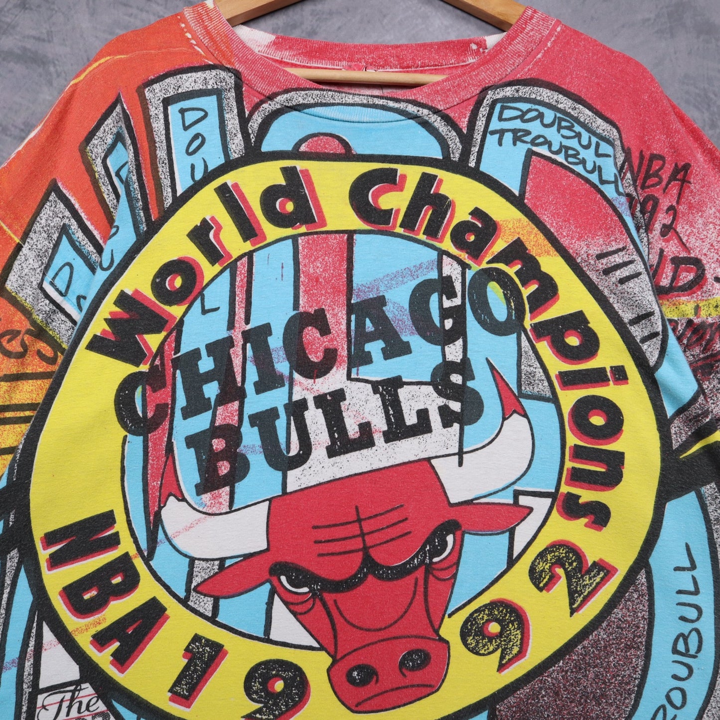 1992 Red Chicago Bulls World Champions All Over Print Shirt 5165