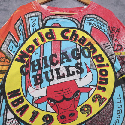 1992 Red Chicago Bulls World Champions All Over Print Shirt 5165
