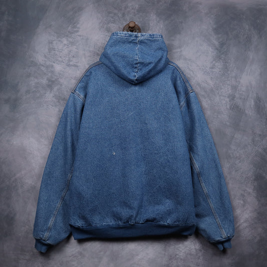 90s Denim Carhartt Flannel Lined Hooded Active Jacket 4798
