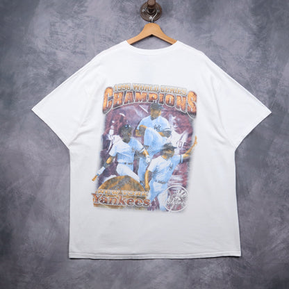 1996 White New York Yankees World Series Champions Rap Tee Style Shirt 5524