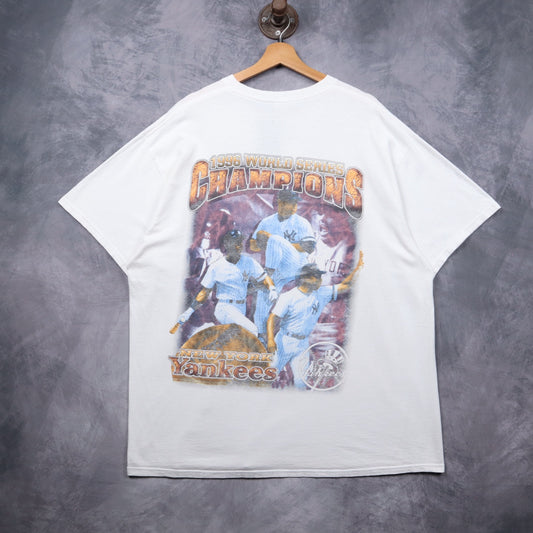 1996 White New York Yankees World Series Champions Rap Tee Style Shirt 5524