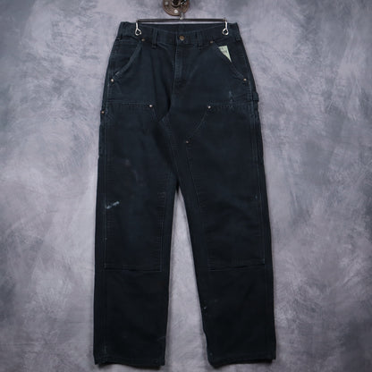 00s Faded Black Carhartt Double Knee Carpenter Work Pants 5089