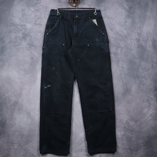 00s Faded Black Carhartt Double Knee Carpenter Work Pants 5089