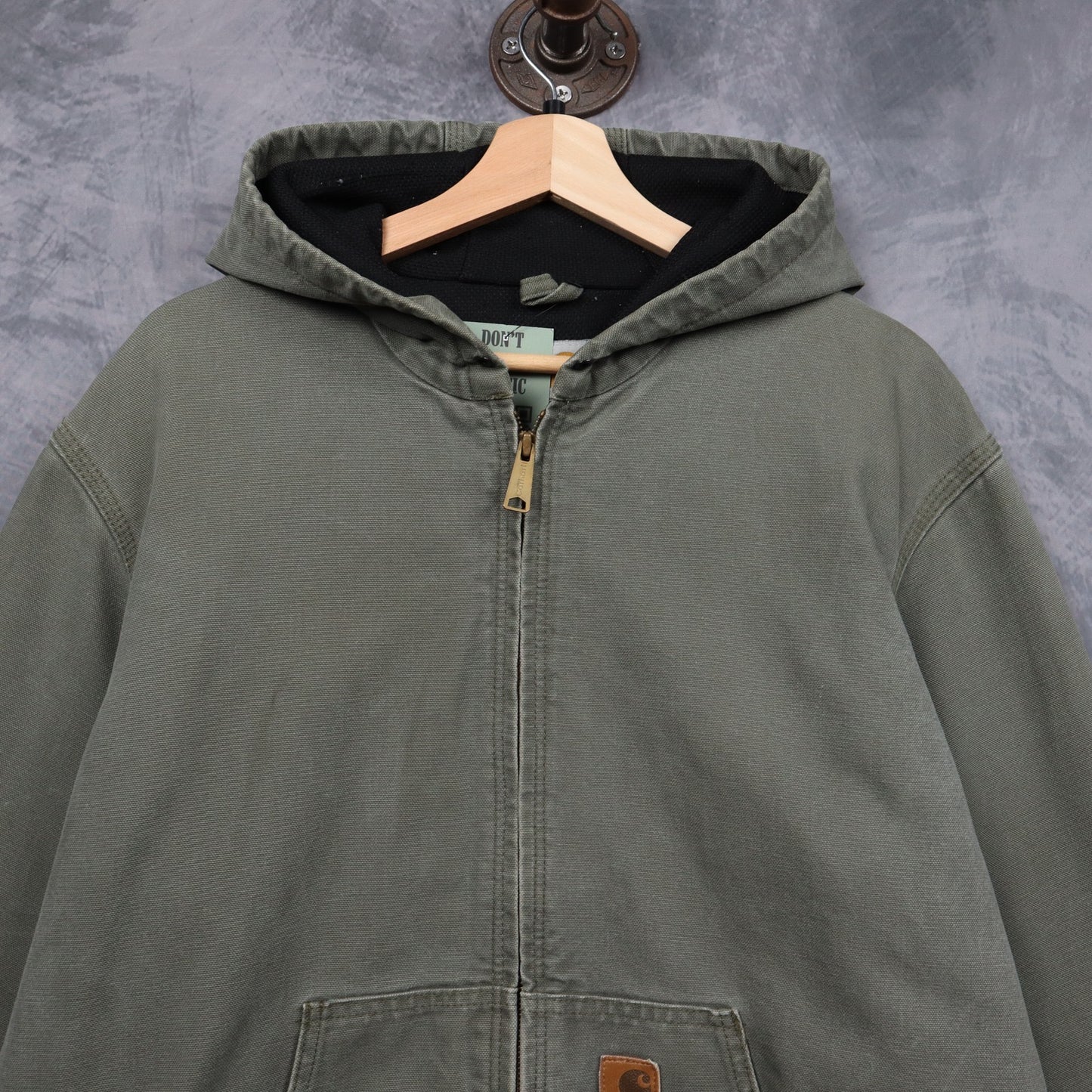 00s Green Carhartt Hooded Active Jacket 4795