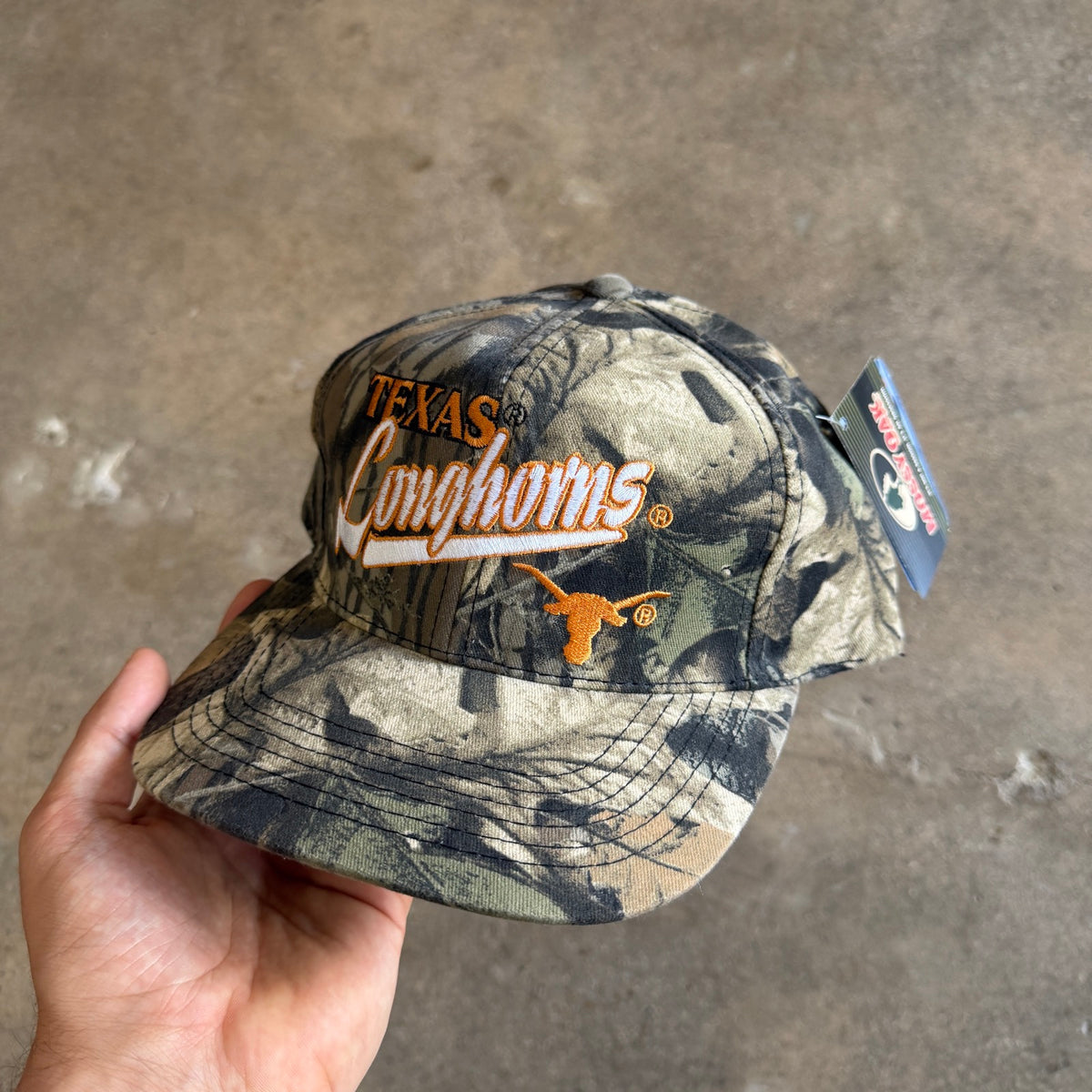 00s Mossy Oak Camo Texas Longhorns Snapback Hat 5805