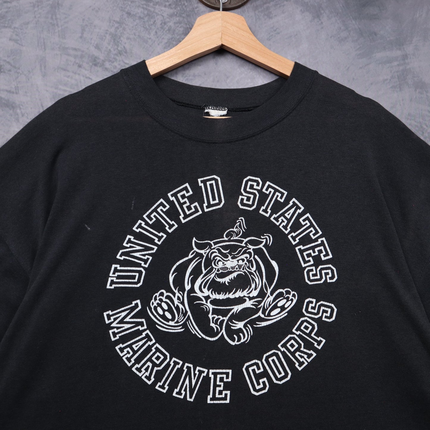 90s Black United States Marine Corps Bulldog Shirt 5579